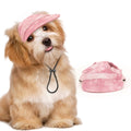 PETWIT Dog Baseball Cap Pet Hats with Ear Holes Outdoor Sun Protection Baseball Dog Caps for Small Medium Pet Sun Hat with Adjustable Neck Strap for Dogs and Cats (Rose Red Medium)