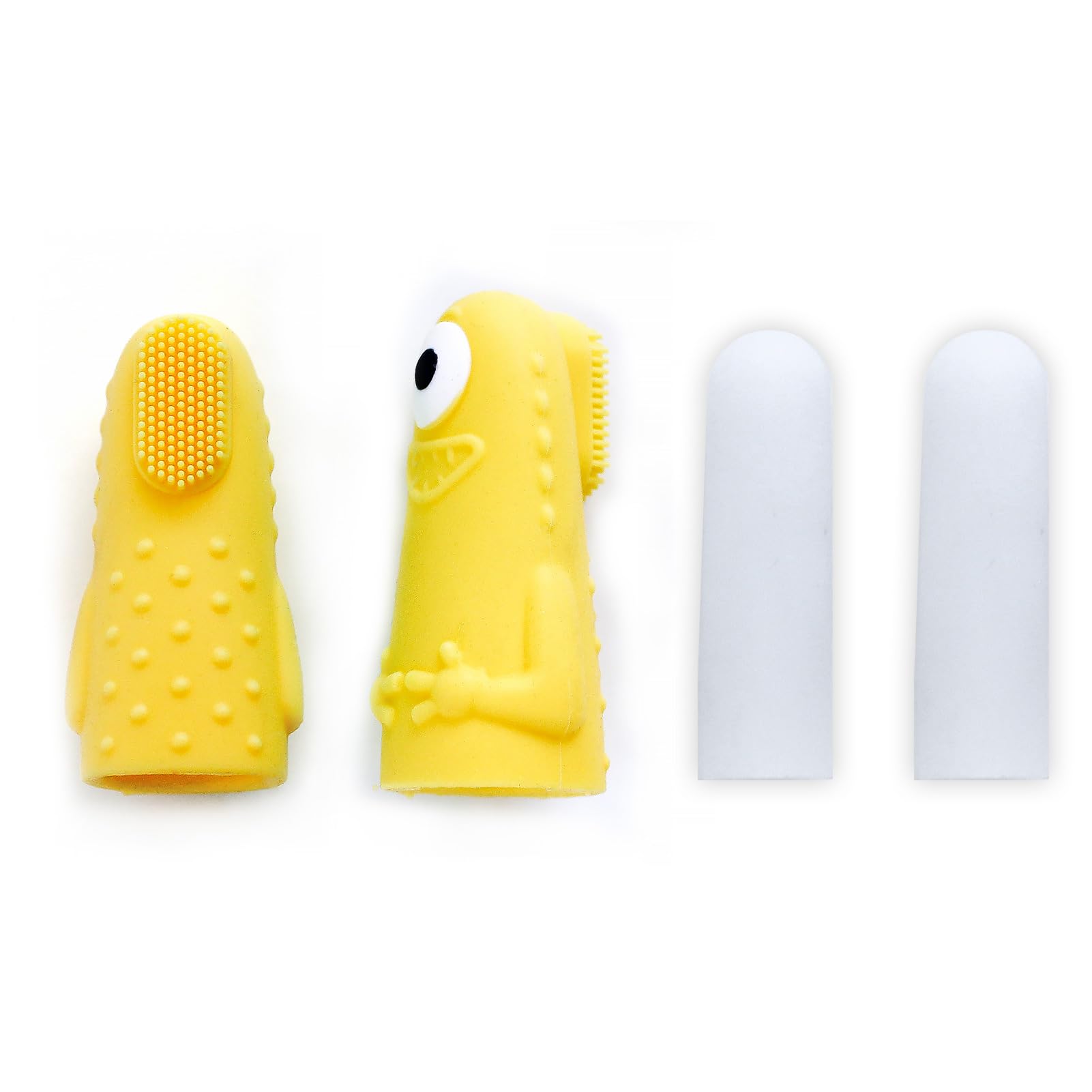Cooncicy Pet Finger Toothbrush Dog Tooth Brush Kit for Small Breed Cat Toothbrush Finger Teeth Cleaning Tool for Dogs and Cats (Yellow)